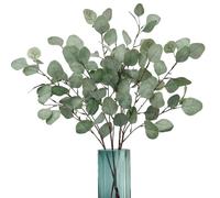 ROLLWAY Lot de 4 branches d'eucalyptus décoratives de 67 cm de long - Branches d'eucalyptus artificielles comme du véritable art - Grandes feuilles d'eucalyptus - Branches décoratives vertes (vert