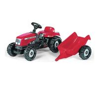 Rolly Toys Tracteur à pédales Rollykid Massey Ferguson 01 230 5 avec remorque Rouge/Noir
