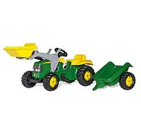 Rolly Toys Jouet rollyKid John Deere avec remorque, direction à levier rotatif, 2,5-5 ans, vert