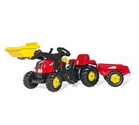Tracteur à pédales enfant Rolly Kid X rouge avec remorque et pelle avant - Rolly Toys rouge TU
