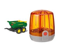 ROLLY TOYS - 12 216 5 - Remorque - Basculante Rollyhalfpipe John Deere - Double Essieux Vert & 40 978 5 - Gyrophare, Orange