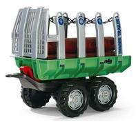 Rolly Toys 122158 Timber Trailer, Vert - Essieu-Tandem, Verrouillage Automatique