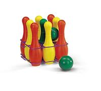 Rolly Toys Jeu de quilles 261550 Skittles 27 cm, 9 pièces, 2 boules, boîte de transport en plastique