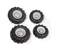 Rolly Toys - 40 984 6 - Accessoire Pour Véhicule - 2 Pneus Souples De 95 x 260 cm + 2 Pneus Souples De 325 x 110 cm - Jantes Argent