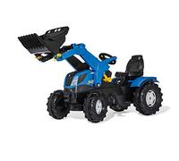 Rolly Toys 611256 New Holland RollyFarmtrac New Holland Siège réglable pour enfant de 3 à 8 ans avec système d'attelage avant et arrière