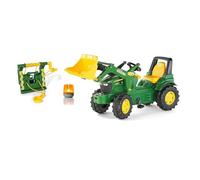 Rolly Toys 710454 RollyFarmtrac John Deere avec Chargement Frontal, treuil et lumière Clignotante (Lot de 3 pièces, Tracteur pour Enfants à partir de 3 Ans, avec Accessoires)