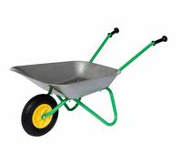 Rolly Toys Brouette pour enfants (Couleur verte/grise, brouette de jardin avec pneus gonflables, brouette en métal, avec poignées en plastique) 271757, Argent