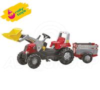 Rolly Toys - Junior Rouge Pédale Tracteur, Avant Chargeur, Et Lamelle Design