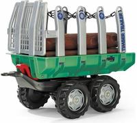 Rolly Toys Remorque pour bois, remorque basculante avec troncs en bois pour véhicules à pédales