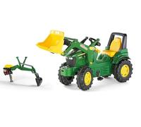 Rolly Toys RollyFarmtrac John Deere 710447 - avec Chargement Avant et Pelleteuse arrière - Lot de 2 pièces - avec véhicule à pédale pour Enfants à partir de Trois Ans et Pelleteuse arrière avec