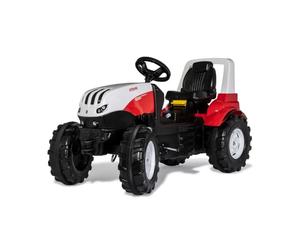 Rolly Toys rollyFarmtrac Steyr 6300 Terrus CVT 720002 Tracteur à pédale (à partir de 3 Ans, pneus Silencieux, siège réglable en Longueur et en Hauteur), Rouge