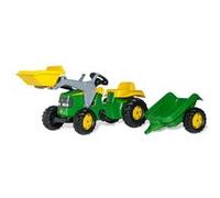 Rolly Toys Tracteur à pédales enfant 023110 Rollykid John Deere Pell Lader avec remorque