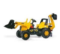 Tractopelle à pédales JCB Série Rolly Junior - taille enfant 104-152cm - Vert/Jaune