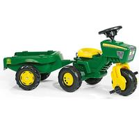 Rolly Toys Tricycle John Deere avec remorque, avec volant sonore, attelage arrière