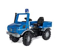 Rolly Toys Unimog 038251 Voiture de Police à Conduire soi-même avec pneus Silencieux et feu Clignotant - Voiture à pédale à partir de 3 Ans - Grande Taille - Bleu
