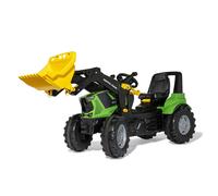 Rolly Toys RollyFarmtrac Deutz Agrotron 8280 TTV avec Chargeur rollyTrac de 3 à 8 Ans, avec pneus Silencieux, siège réglable en Longueur et en Hauteur
