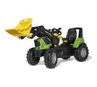 Rolly Toys RollyFarmtrac Deutz Agrotron 8280 TTV avec Chargeur rollyTrac de 3 à 8 Ans, avec pneus Silencieux, siège réglable en Longueur et en Hauteur