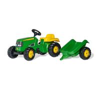 Rolly Toys 012190 - rollyKid John Deere (avec remorque, direction à plateau tournant, âge 2,5 - 5 ans, attelage arrière), vert, 134.0 x 52.0 x 47.0 cm