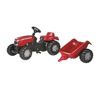 Rolly Toys - 01 230 5 - Tracteur À Pédales - Rollykid Massey Ferguson + Remorque, Rouge/Noir