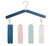 ROLMZJX 4 Pièces Cintres Pliables，Cintres Plastiques Portables,Cintre Pliable Voyage avec Clip，Cintre Pliant pour la Maison, l'hôtel, Les Voyages, Le Camping（Blanc, Rose, Bleu, Vert）