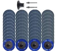 Roloc Lot de 40 disques de ponçage à changement rapide avec support de 6.35 mm pour meuleuse de surface de préparation de la surface de polissage finition polie avec bavure de peinture rouille