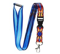 RolSeley Cordon Tour de Cou Multicolore avec Abstrait Motif Glace et Feu - Courroie de Cou porte Badge avec Clip Métal Amovible et Clip de Sécurité - Idéale Pour Les Clés de Badge D'identification