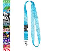 Rolseley Cordon tour de cou pour porte-badges avec clip en métal 1 Floral bleu clair