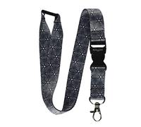 ROLSELEY Cordon tour de cou tendance en noir et blanc avec clip en métal étoiles, Étoiles noires et blanches, taille unique