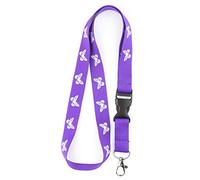 Rolseley Cordon tour de cou violet avec motif papillon mignon pour badge d'identité et porte-clés - Accessoire de fête amusant pour enfants - Idée cadeau de bureau