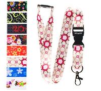 RolSeley Courroie de Cou de Lanière Luxueuse avec Motif Perle Ru t Diamant - Tour de Cou porte Badge avec Clip Métal Amovible et Clip de Sécurité Idéale Pour Les Clés de Badge D'identification