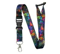 ROLSELEY Lanière tour de cou galaxie et astrologie avec clip métal amovible et ouverture sécurité pour badge identité et laissez-passer usage quotidien au bureau
