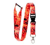 RolSeley Multicolore Cordon - Lanière Tour de Cou pour Porte-Badges avec Clip en métal - avec l' Attache Se Détacher de Sécurité (Flammen)