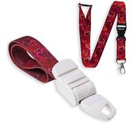 ROLSELEY Pack de Garrot Médical Professionnel avec Boucle A Déclenchement Rapide Lent - Lanière Tour de Cou Assortie - Motif en Coeurs Rouge - Idée Cadeau Pour Infirmière