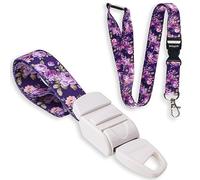 ROLSELEY Pack de Garrot Médical Professionnel avec Boucle A Déclenchement Rapide Lent - Lanière Tour de Cou Assortie - Motif en Fleurs Violettes - Idée Cadeau Pour Infirmière