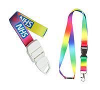 ROLSELEY Pack de Garrot Médical Professionnel avec Boucle A Déclenchement Rapide Lent - Lanière Tour de Cou Assortie - Motif Arc-en-ciel avec Service National de la Santé - Idée Cadeau Pour Infirmière