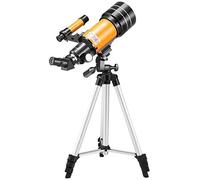 ROLTIN Télescope monoculaire pour l'astronomie, télescope pour Enfants, télescope astronomique de 70 mm, télescope réfracteur Portable, Cadeaux pour débutants Orange | Blanc