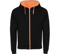 Roly - Hoodie "Fuji" avec fermeture éclair sur toute la longueur pour homme/femme unie PF4533 (M) (Noir/orange fluo)