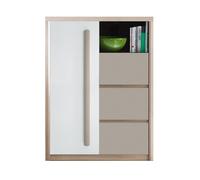 Mon Mobilier Design Roma Buffet Commode 3 tiroirs coulissants 1 Porte battante 1 Niche 90x117 cm