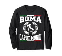 Roma Caput Mundi Drapeau Italien Vintage Rome Italie Souvenir Manche Longue