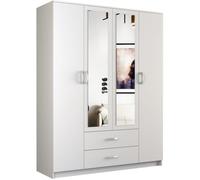 ROMA - Grande armoire chambre - Penderie - 2 portes + 2 Miroirs + 2 tiroirs - Dressing -Blanc