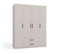 ROMA - Grande armoire de chambre 4 portes - 160x52x205 cm - 2 tiroirs - Armoire avec penderie