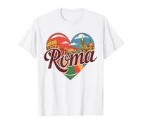 Roma Italy T-Shirt Souvenir de Voyage Motif cœur T-Shirt