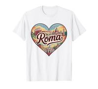 Roma Italy T-Shirt Souvenir de Voyage Motif cœur T-Shirt