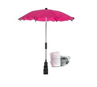 Roma Lot d'accessoires pour landau de poupées - Housse de pluie, moustiquaire, parasol, rouge, rose ou crème, ajustement universel pour 99 % des poussettes de poupées (rose)