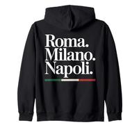 Roma Milano Napoli Italie Italien Villes Drapeau Sweat à Capuche