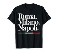 Roma Milano Napoli Italie Italien Villes Drapeau T-Shirt