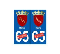 Roma province Italie sticker numéro au choix autocollant plaque auto - Angles : arrondis