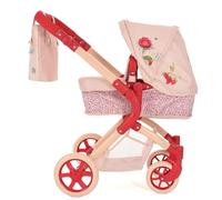Roma RHS Flora Landau pour poupée simple, 3 ans et plus, crème et rouge baie, tissu recyclé respectueux de l'environnement, poignée réglable 55-78 cm, nacelle 2 en 1