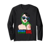 Roma Traveller Girl - Romani Flag Proud Womens Manche Longue
