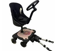 Roma X RHS 4 Rider - Planche de conduite universelle pour poussette et enfant avec roues à DEL, siège à motifs, s'adapte à 99 % des landaus, pour enfants de 1 à 6 ans (25 kg), design à 4 roues - Flora